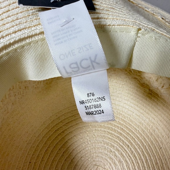 NWT New NORDSTROM RACK Womens Ivory Straw Rollable Packable Wide‎ Brim Sun Hat - Picture 7 of 9